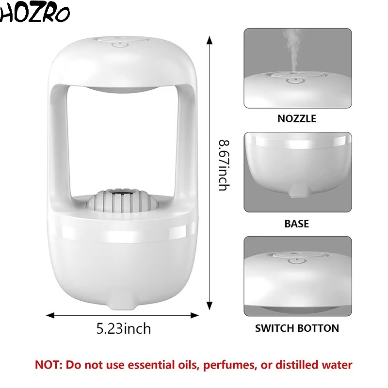 Difuzor Aromaterapie Gravitațional HOZRO, Design Modern cu Efect de Curgere, Relaxare prin Arome și Lumină Ambientală HOZRO