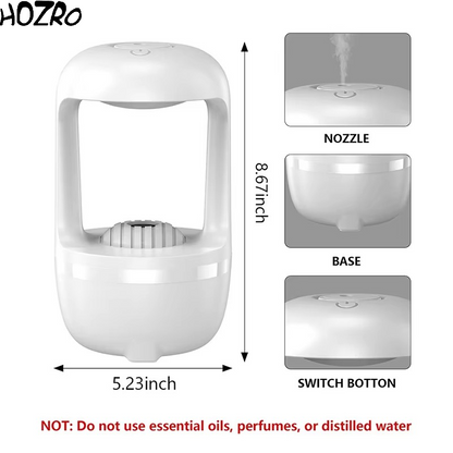 Difuzor Aromaterapie Gravitațional HOZRO, Design Modern cu Efect de Curgere, Relaxare prin Arome și Lumină Ambientală HOZRO