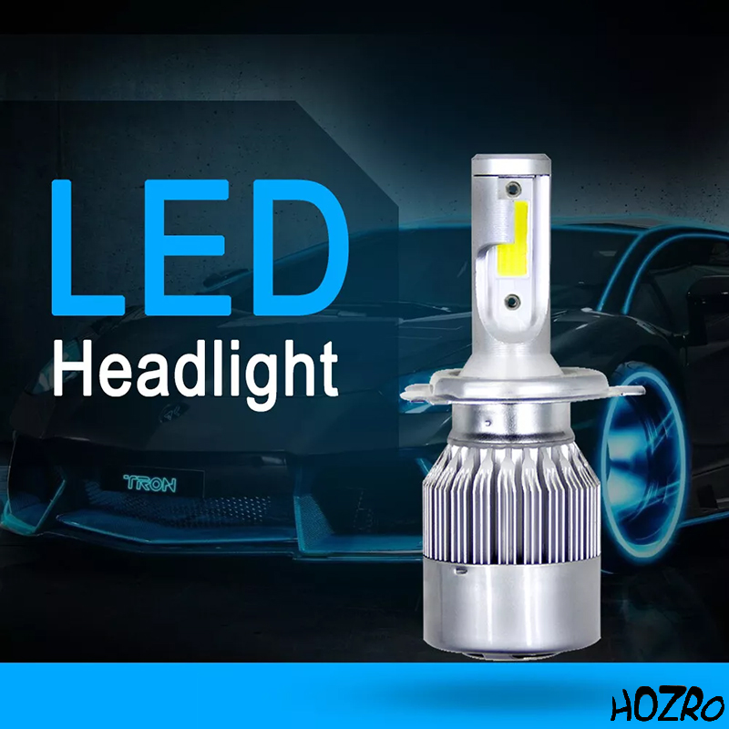 Bec LED Auto HOZRO, C6 H4, 36W 3800LM, lumină albă 6000K, tehnologie COB, economisire de energie și durată de viață extinsă, compatibil pentru faruri mașini și motociclete HOZRO