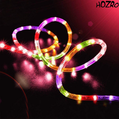 Tub Luminos LED Solar HOZRO, 10 Metri cu 60 Beculețe, Iluminare Multicoloră, Ambalat la Cutie – Ghirlandă Decorativă Rezistentă la Apă pentru Grădină, Terasă, Crăciun și Evenimente Festive HOZRO