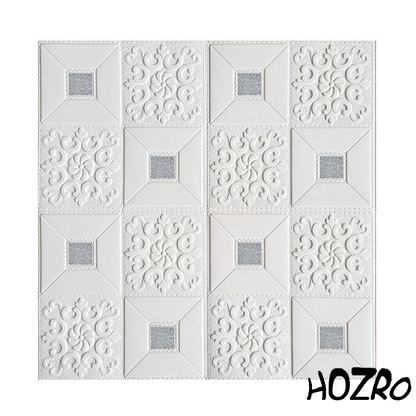 Tapet 3D autoadeziv, Model pentru Tavan/Perete, design modern, foarte usor de montat, Alb/Gri HOZRO