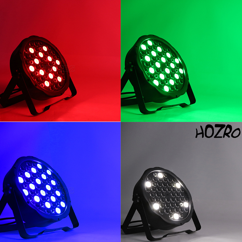 Lumină de Scenă Profesională HOZRO, LED Flat PAR Light – 54 LED-uri Puternice RGB, Efecte Multicolore Dinamice, Iluminare Puternică pentru DJ, Club, Scenă sau Evenimente – Design Plat și Eficient Energetic HOZRO