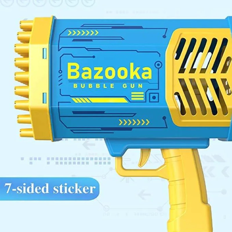 Pistol Electric de Baloane – Bubble Bazooka cu 69 de Orificii, Lumină LED, Reîncărcabil, Strong Wind – Joacă spectaculoasă în aer liber pentru copii BESTSELLS
