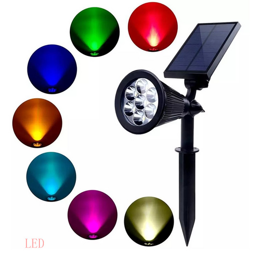 Proiector HOZRO, RGB cu Panou Solar – Iluminare LED Multicoloră, Telecomandă și Senzor de Lumină, Ideal pentru Exterior HOZRO