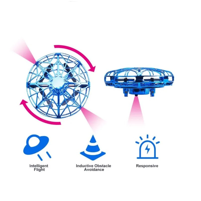 Mini dronă UFO BLUE cu lumină LED și control prin gesturi – Distracție și tehnologie în palmă BESTSELLS