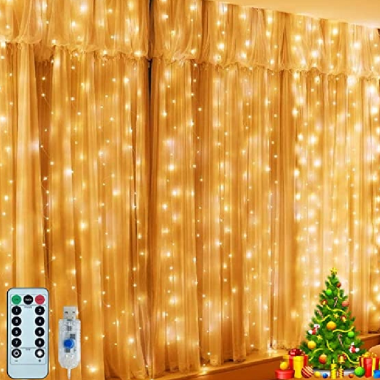 Lumini Tip Perdea LED HOZRO, 3 x 2 Metri, Rezistente la Apă IP65, Iluminare Decorativă RGB pentru Crăciun, Petreceri, Nunti și Evenimente Festive HOZRO