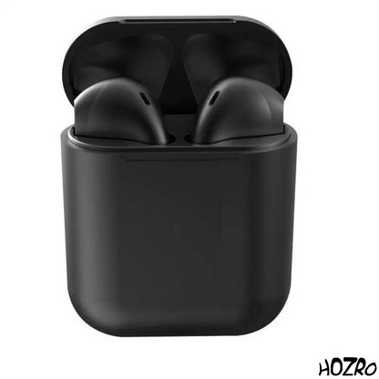 Căști wireless HOZRO, i12 TWS negre, design ergonomic, conexiune Bluetooth stabilă, microfon integrat, autonomie extinsă și sunet clar, ideale pentru muzică, apeluri și sport HOZRO