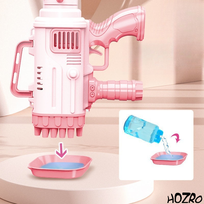 🎀 Pistol Baloane HOZRO, Bubble Super Gun Roz – Jucărie Interactivă cu Efecte Spectaculoase de Bule de Săpun, Ideală pentru Copii și Petreceri HOZRO