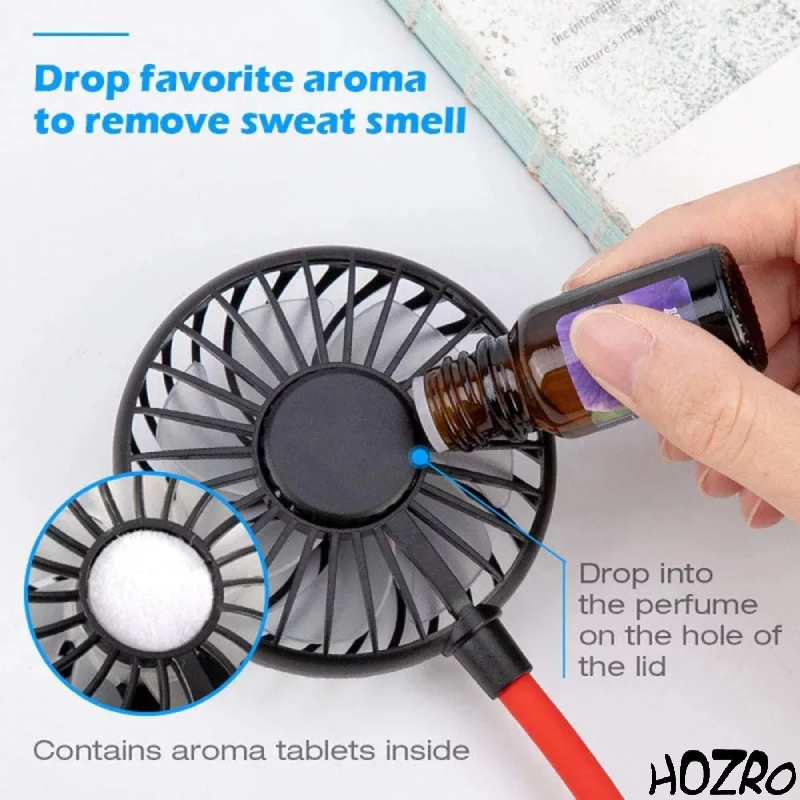 1+1 GRATIS – Ventilator Portabil pentru Gât, Reîncărcabil și Silențios – Răcire Hands-Free pentru Zile Călduroase, Sport, Călătorii și Activități în Aer Liber – Design Modern, Ușor și Confortabil HOZRO
