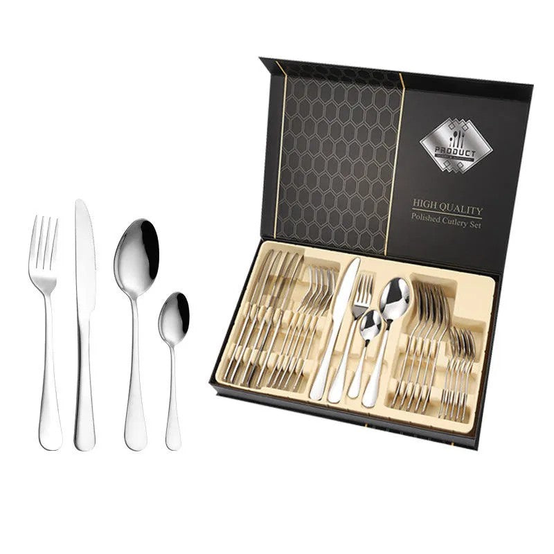Set de Tacâmuri 24 Piese – Oțel Inoxidabil, Design Modern, Silver BESTSELLS