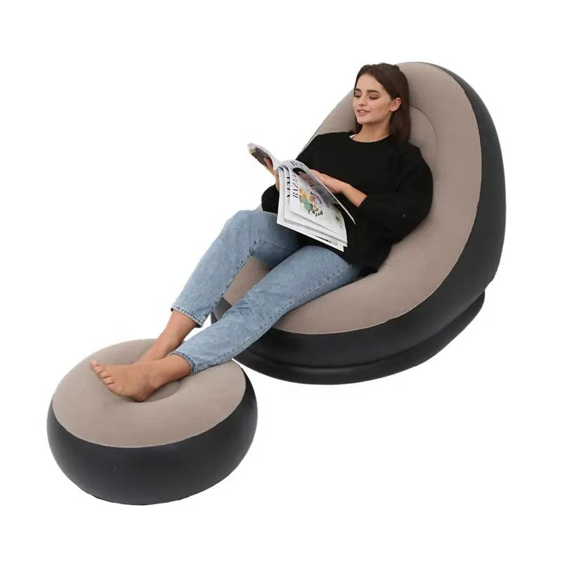 Fotoliul gonflabil cu taburet – stil, relaxare și funcționalitate într-un singur produs! BESTSELLS
