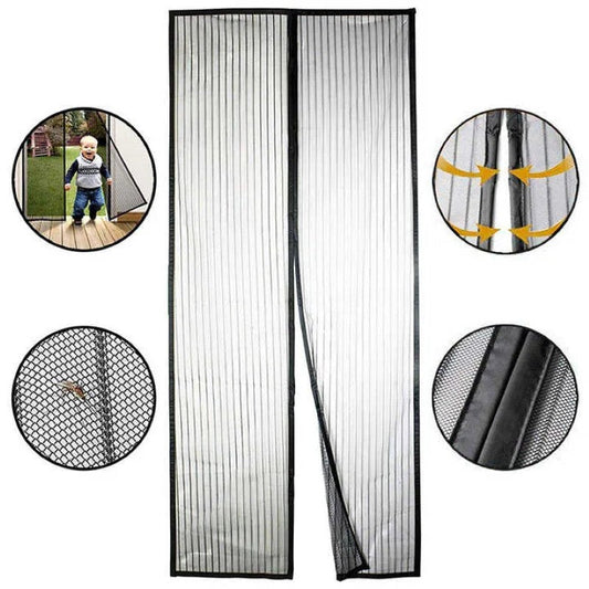 Plasa pentru Usa cu Inchidere Magnetica, anti-insecte, tantari, muste, negru BESTSELLS