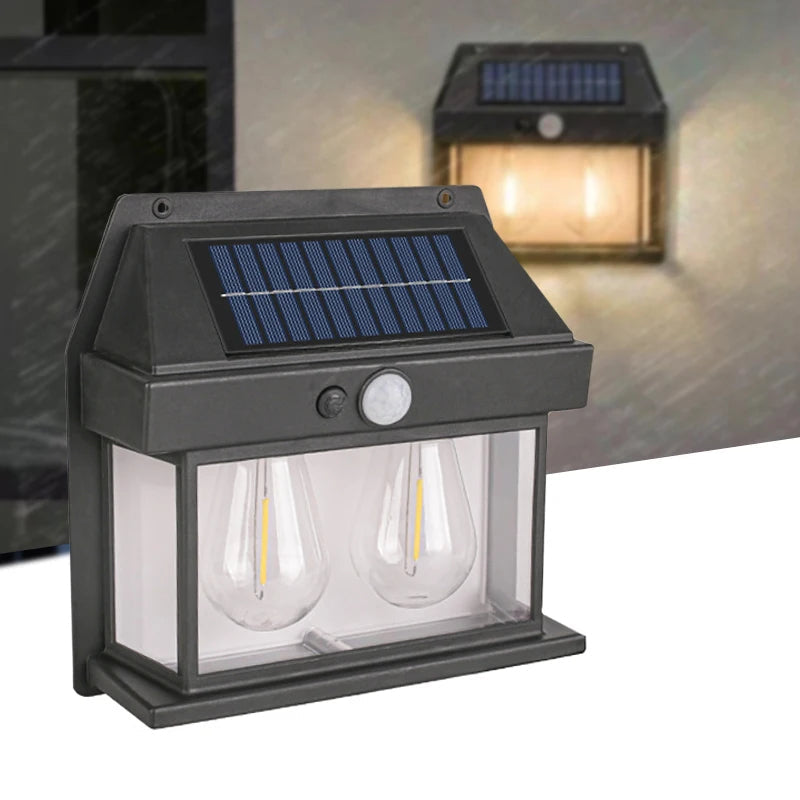 Lampa Solara de Perete HOZRO, Model KT-666, cu 2 Becuri LED, Senzor de Miscare, 2W, 17x18 cm HOZRO