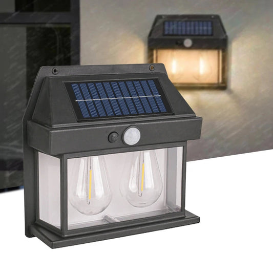 Lampa Solara de Perete HOZRO, Model KT-666, cu 2 Becuri LED, Senzor de Miscare, 2W, 17x18 cm HOZRO