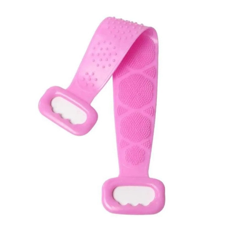 💆♀️ Bandă de masaj și curățare corporală cu 2 fețe – Silicon de calitate, Roz🌸 BESTSELLS