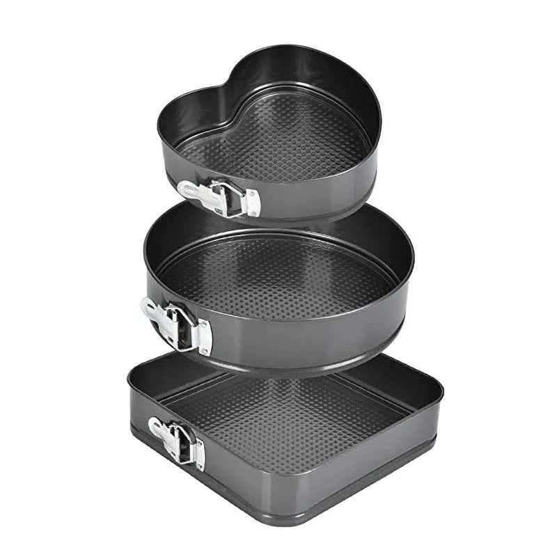 🎂 Set 3 Forme pentru Tort – Inimă, Cerc și Pătrat – Coacere Ușoară, Rezultate Delicioase! 🍰 BESTSELLS