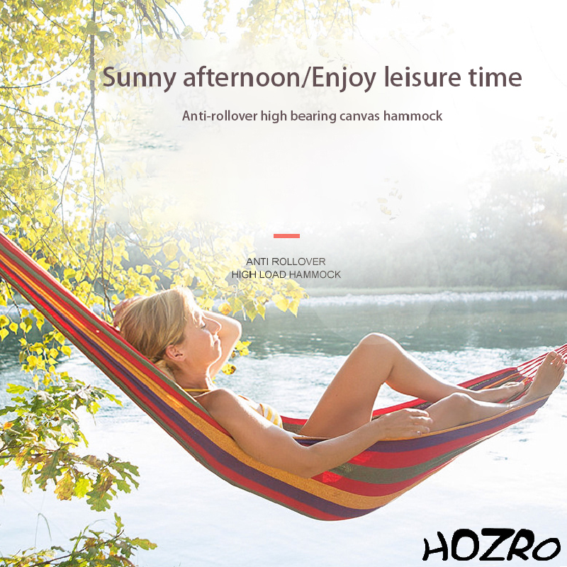 Hamac Simplu HOZRO, Portabil și Confortabil pentru Relaxare în Aer Liber, Disponibil în Culorile Roșu și Albastru HOZRO