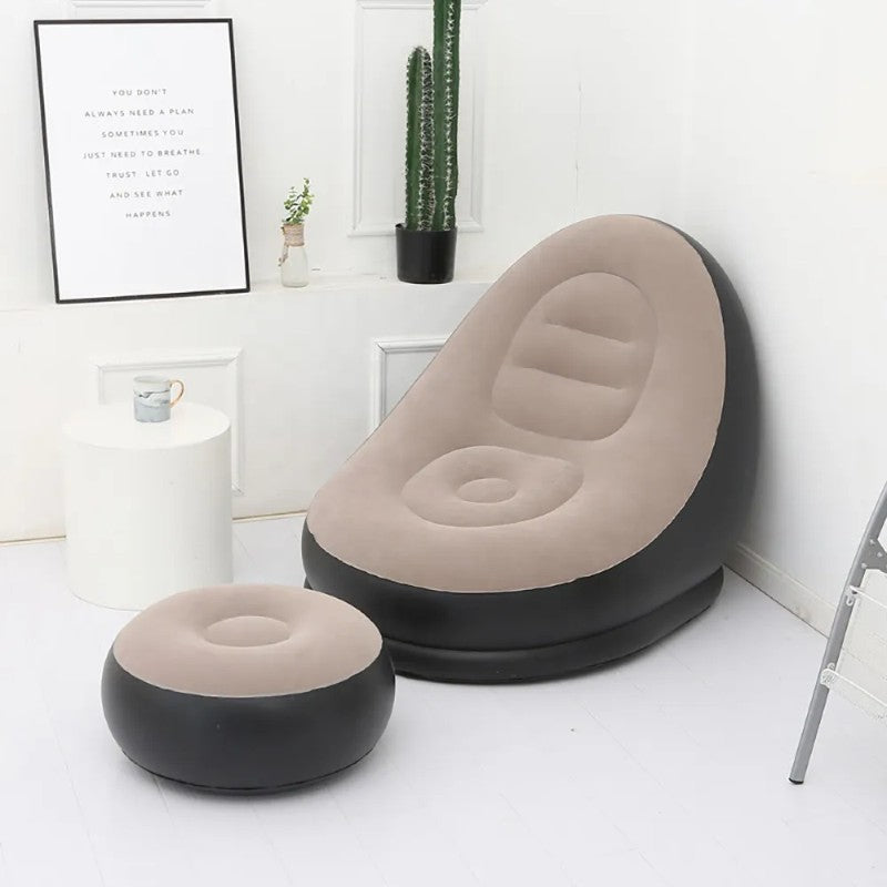 Fotoliul gonflabil cu taburet – stil, relaxare și funcționalitate într-un singur produs! BESTSELLS
