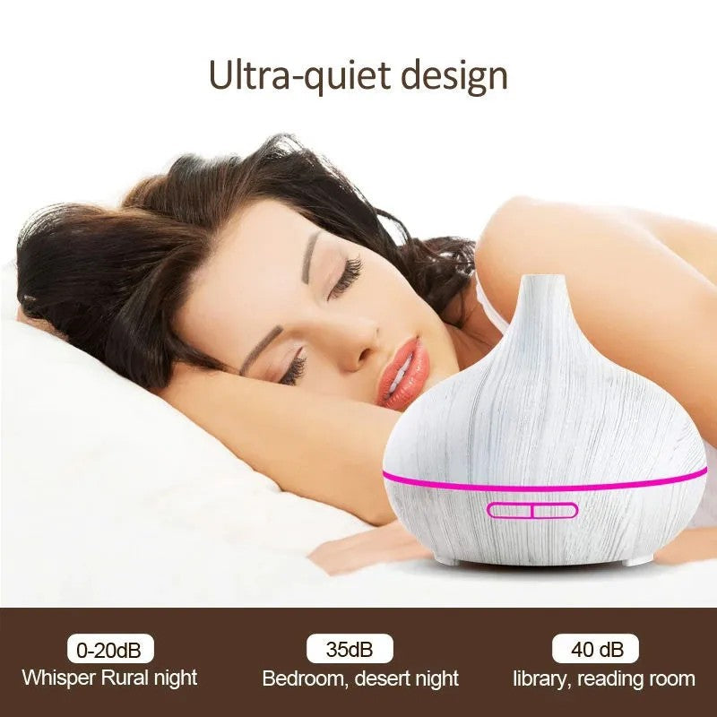 🌬️ Difuzor de Aromaterapie – 7 Culori LED, 2 Moduri de Lumină, 200ml, Silentios, Umidificator, Relaxare Totală BESTSELLS
