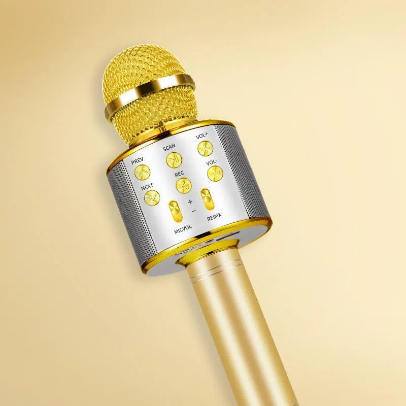 Microfon Wireless pentru Karaoke cu Bluetooth, Gold– Distracția începe aici! BESTSELLS