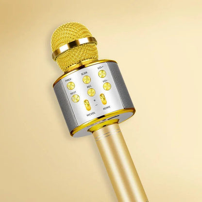 Microfon Wireless pentru Karaoke cu Bluetooth, Gold– Distracția începe aici! BESTSELLS