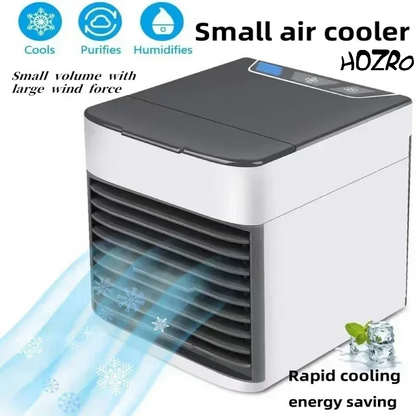 Mini Răcitor Arctic Portabil HOZRO, Aparat de Răcire și Umidificare a Aerului cu Rezervor de Apă, Lumină LED Ambientală și Trepte de Viteză Reglabile, Ideal pentru Birou, Dormitor sau Vacanțe HOZRO