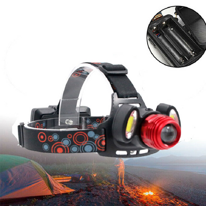 💡 Lanternă de Cap HOZRO, 3 LED Rotary Zoom Oval – Iluminare Reglabilă și Puternică, Hands-Free pentru Camping, Drumeții, Ciclism sau Lucru în Întuneric HOZRO