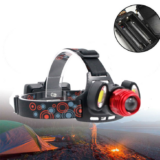 💡 Lanternă de Cap HOZRO, 3 LED Rotary Zoom Oval – Iluminare Reglabilă și Puternică, Hands-Free pentru Camping, Drumeții, Ciclism sau Lucru în Întuneric HOZRO