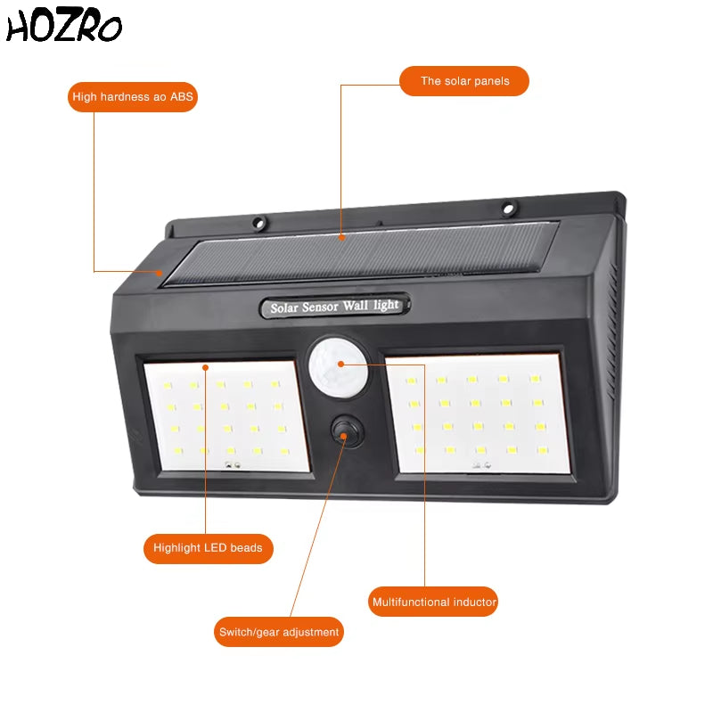 Lampă Solară HOZRO, Model 1626A – LED Puternic, Încărcare Solară Automată, Rezistentă la Intemperii, Ideală pentru Curte, Grădină, Terasă și Alei HOZRO