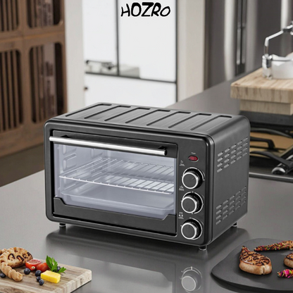 Cuptor Electric Mini HOZRO, Multifuncțional pentru Pizza, Clătite, Patiserie, Fripturi, Prăjituri, Pâine și Toast – Perfect pentru Gătit Acasă, Copt, Prăjit și Grătar, 220V HOZRO