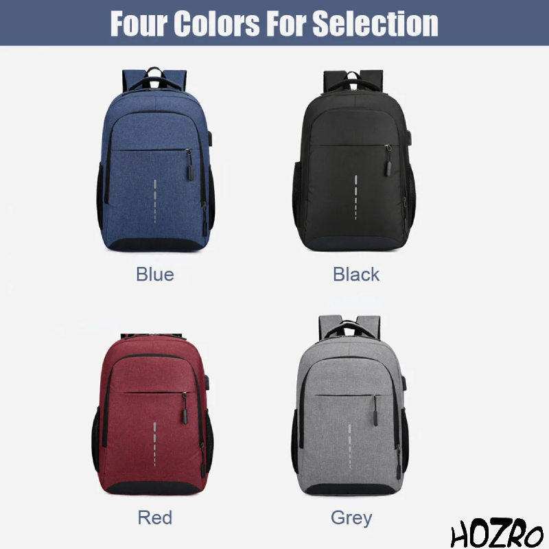 Rucsac Laptop HOZRO, 14 inch, Port USB, Poliester Rezistent, Compartiment Laptop, Călătorie, Școală sau Birou, Vișiniu HOZRO