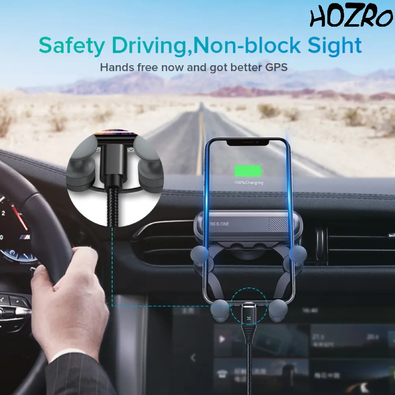 Suport Auto Telefon HOZRO, Gravity, pentru Clema de Ventilație Auto – Fixare Rapidă și Sigură, Design Elegant HOZRO
