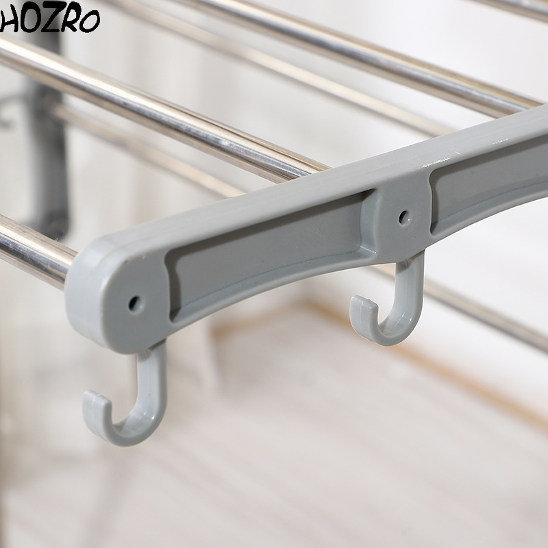 Uscător Vertical HOZRO, Cu 2 Nivele – Suport Reglabil pentru Haine, Compact și Rezistent, Ideal pentru Apartamente și Balcoane HOZRO