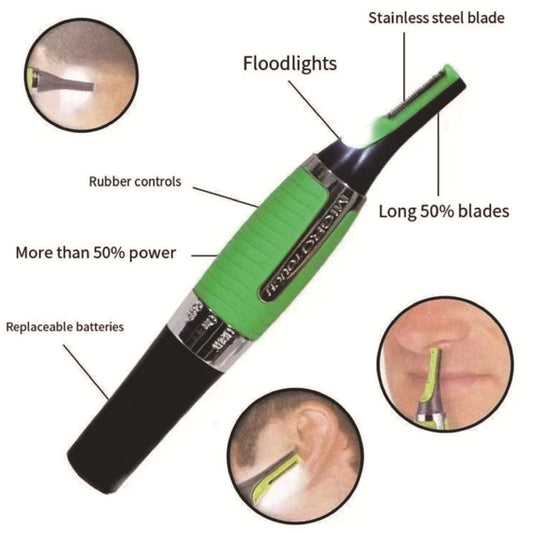 Trimmer Facial Verde HOZRO, Aparat de Ras și Conturare Rapidă, Ideal pentru Îngrijire Zilnică, Ușor de Transportat și Curățat HOZRO