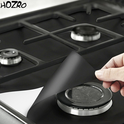 Set 4 Folii Detașabile HOZRO, pentru Aragaz, din Teflon Premium, Reutilizabile, Anti-Aderente și Ușor de Spălat, Protecție Eficientă Împotriva Murdăriei și Grăsimii, Compatibile cu Majoritatea Aragazurilor HOZRO