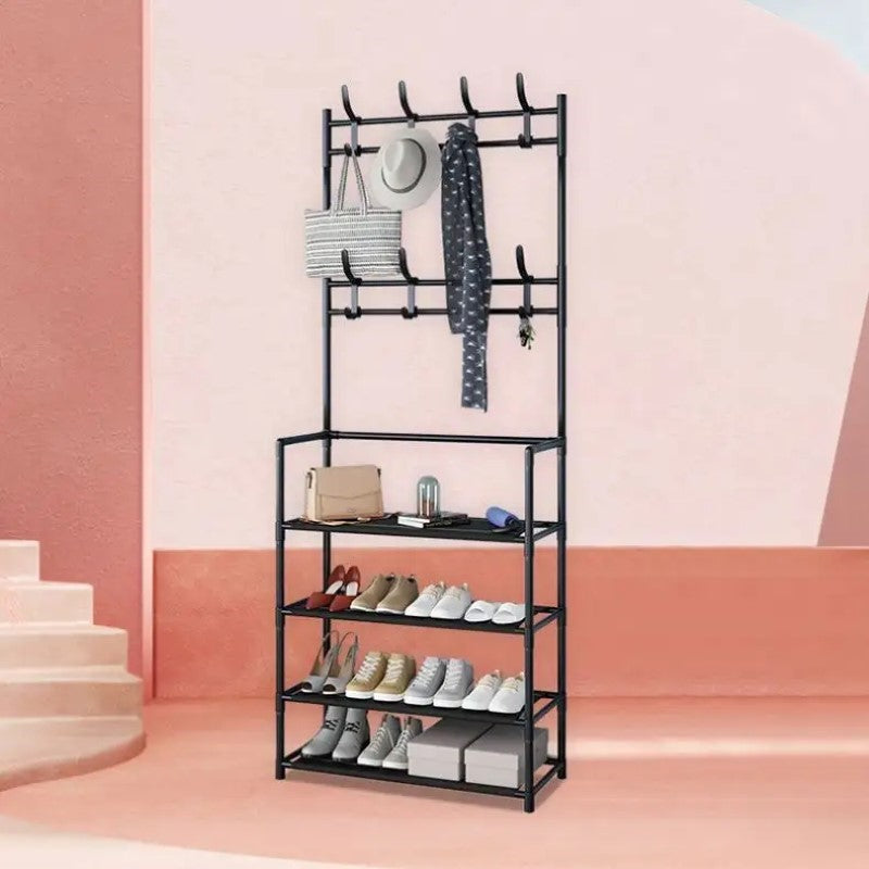 Cuier Multifuncțional cu Pantofar – Organizare Elegantă și Practică pentru Casa Ta! 🖤✨