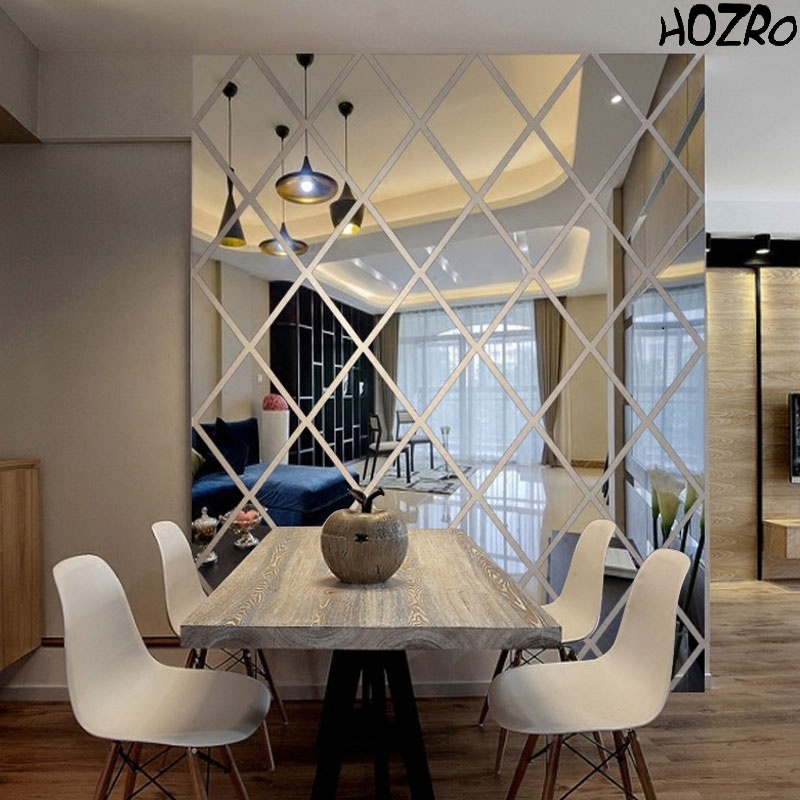 Set Oglinzi Acrilice HOZRO, din PVC, Autoadezive pentru Decorarea Pereților, Culoare Argintie, Dimensiune Totală 50 x 100 cm – Calitate Premium HOZRO