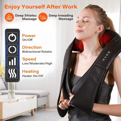 Aparat de Masaj Shiatsu 3D Bidirecțional – Relaxare Completă pentru Gât, Spate, Umeri, Picioare și Talie BESTSELLS