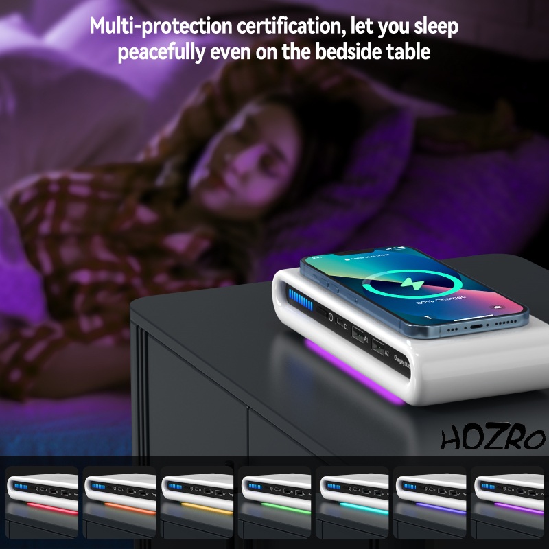 Stație Încărcare Wireless HOZRO, 4 în 1 Alb – Încărcător Rapid pentru Telefon, Smartwatch, Căști și Stylus, Design Elegant și Modern HOZRO