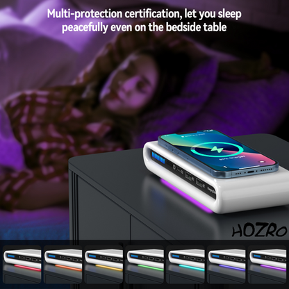 Stație Încărcare Wireless HOZRO, 4 în 1 Alb – Încărcător Rapid pentru Telefon, Smartwatch, Căști și Stylus, Design Elegant și Modern HOZRO