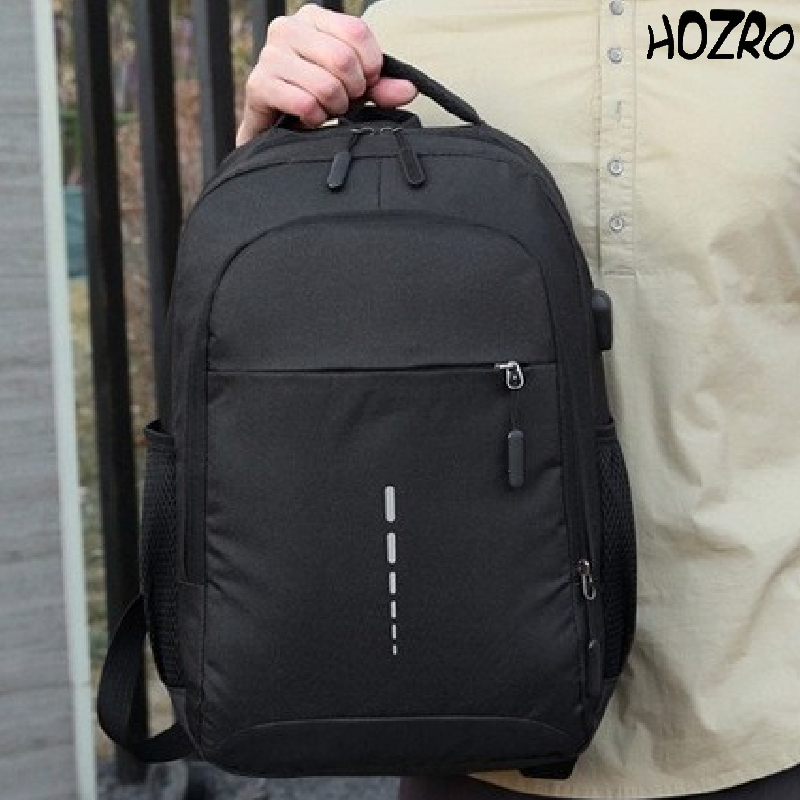 Rucsac Laptop HOZRO, 14 inch, Port USB, Poliester Rezistent, Compartiment Laptop, Călătorie, Școală sau Birou, Vișiniu HOZRO