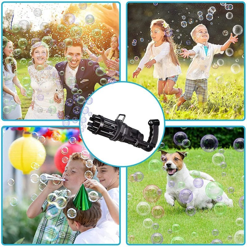 Pistol de făcut baloane cu baterii – 20 cm, cu soluție de baloane de săpun inclusă BESTSELLS