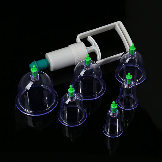 Set Ventuze HOZRO, pentru Masaj cu Vacuum – Terapie Relaxantă și Anticelulitică, cu Pompă Manuală HOZRO