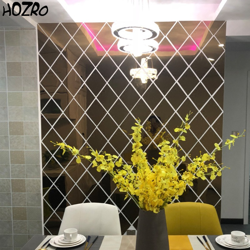 Set Oglinzi Acrilice HOZRO, din PVC, Autoadezive pentru Decorarea Pereților, Culoare Argintie, Dimensiune Totală 50 x 100 cm – Calitate Premium HOZRO