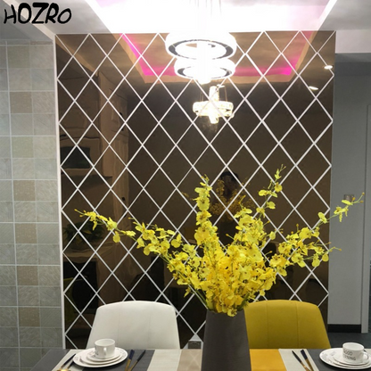 Set Oglinzi Acrilice HOZRO, din PVC, Autoadezive pentru Decorarea Pereților, Culoare Argintie, Dimensiune Totală 50 x 100 cm – Calitate Premium HOZRO