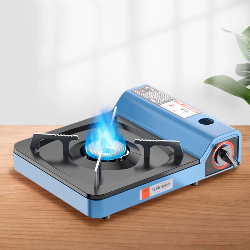Camping Gas Stove HOZRO,  Portabil 2.9KW – Aragaz cu Gaz Butan, 1.3 KG, 34.5×9×28 CM, Consum 210g/h – Fier și Aluminiu, Reglaj de Flacără, Compact și Eficient pentru Camping, Grătar sau Drumeții HOZRO
