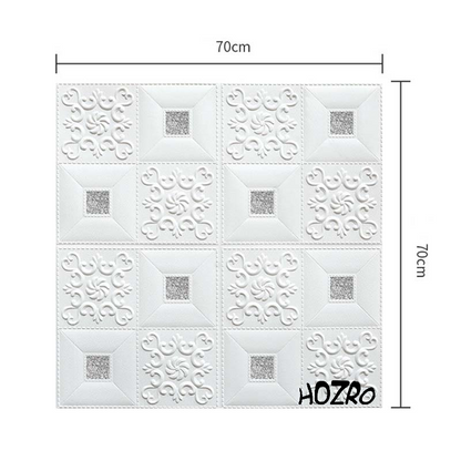 Tapet 3D autoadeziv, Model pentru Tavan/Perete, design modern, foarte usor de montat, Alb/Gri HOZRO