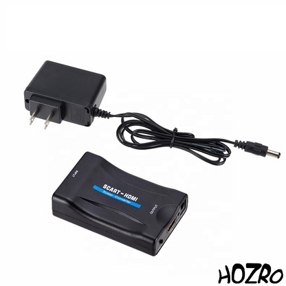 Converter HOZRO, SCART la HDMI – Adaptor cu Intrare SCART și Ieșire HDMI, Video Compozit și Audio Stereo, Suport HD 720p/1080p pentru TV, DVD și HD HOZRO