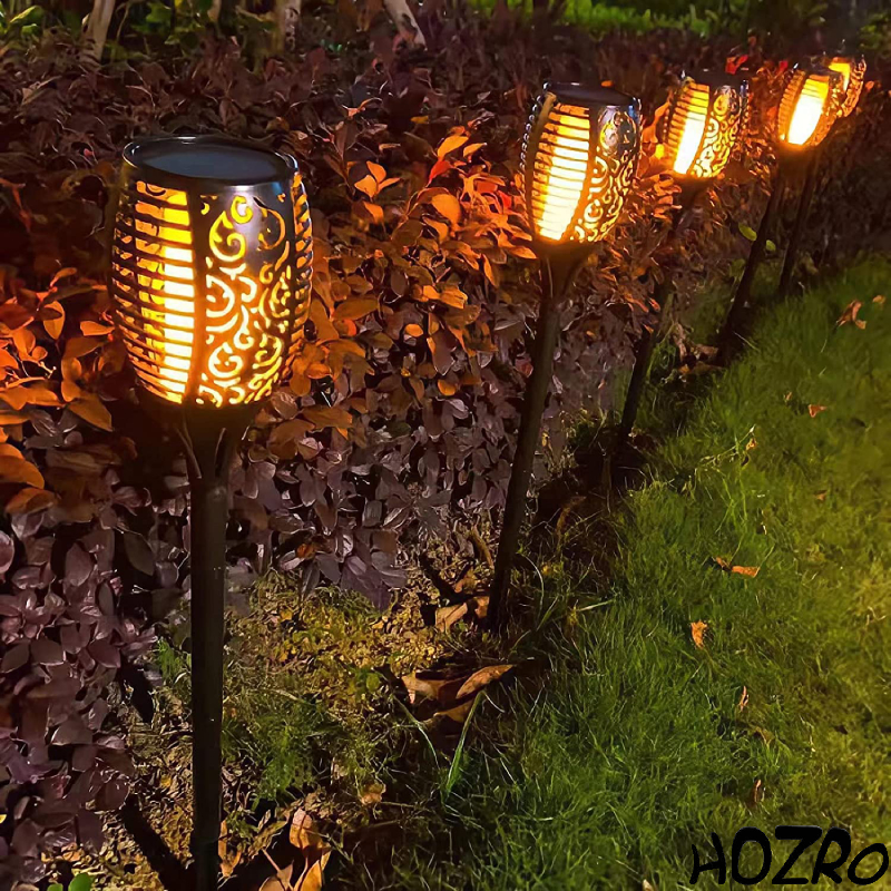 Țăruș Grădină HOZRO, cu Efect de Flacără Mare – Lampă Solară Decorativă pentru Exterior HOZRO