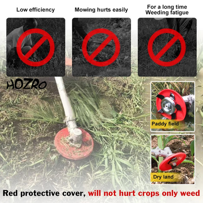 Accesoriu Multifuncțional HOZRO, pentru Cositoare și Trimmer – Cap de Erbicidat cu 5 Lame, Placă pentru Îndepărtarea Ierbii și Tundere Precise HOZRO